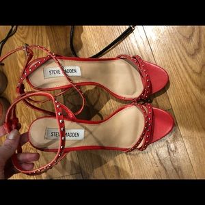 Steve Madden red straps heels size 7.5